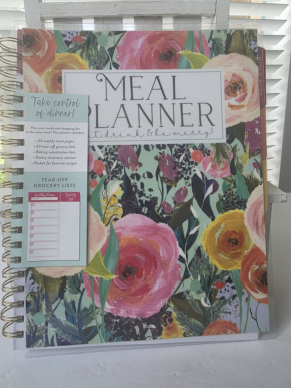 Meal Planner Notebook by Carrie Elle  - Floral Pink & Green - Picture 2 of 16